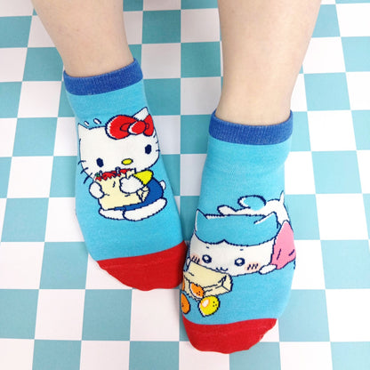 ちいかわ×サンリオキャラクターズ スニーカー丈ソックス（ハチワレ・ハローキティ）レディース用