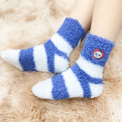 Chiikawa Fluffy Crew Socks (Momonga Purple)