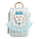 치이카와 카라비너 포함 미니 파우치 (체크 - 가르마)