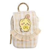 치이카와 카라비너 포함 미니 파우치 (체크 - 토끼)