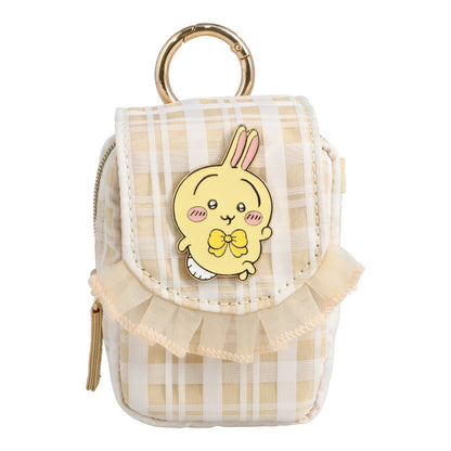 치이카와 카라비너 포함 미니 파우치 (체크 - 토끼)