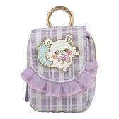 치이카와 카라비너 포함 미니 파우치 (체크 - 하늘다람쥐)