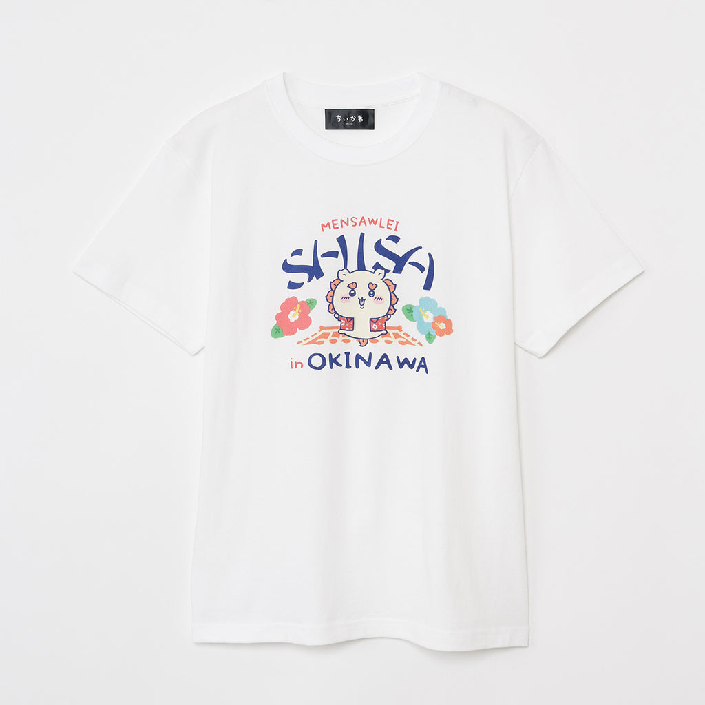 Chiikawa Shisa 's souvenirsya -san t -shirt mensho shisa white