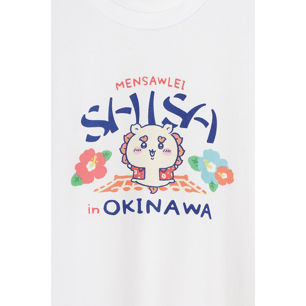 Chiikawa Shisa 's souvenirsya -san t -shirt mensho shisa white