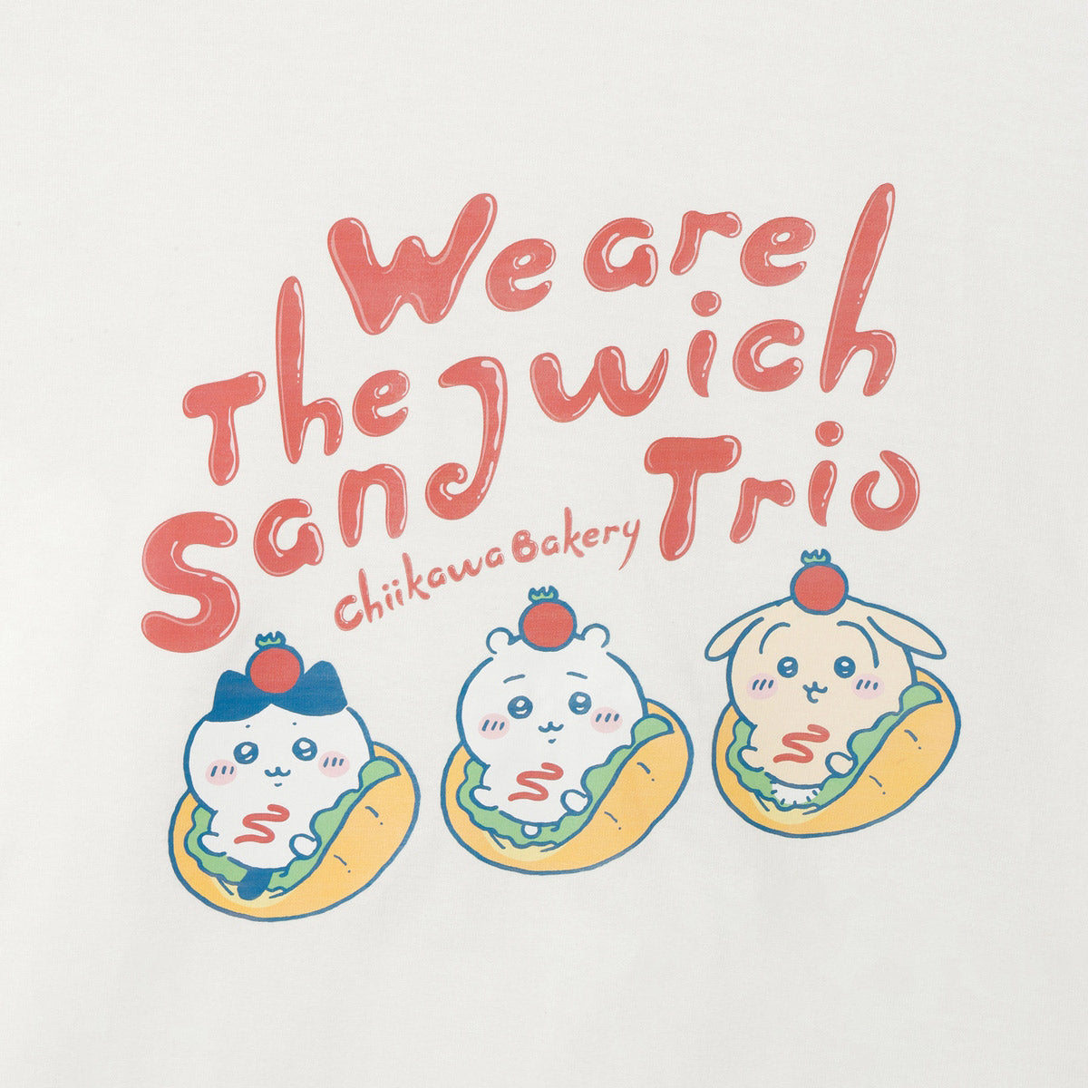 ちいかわ ちいかわベーカリー Tシャツ サンドなトリオ バニラホワイト