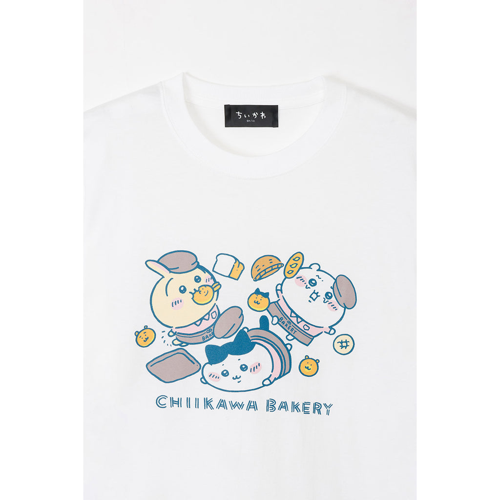 ちいかわ ちいかわベーカリー Tシャツ 転びまくるトリオ ホワイト