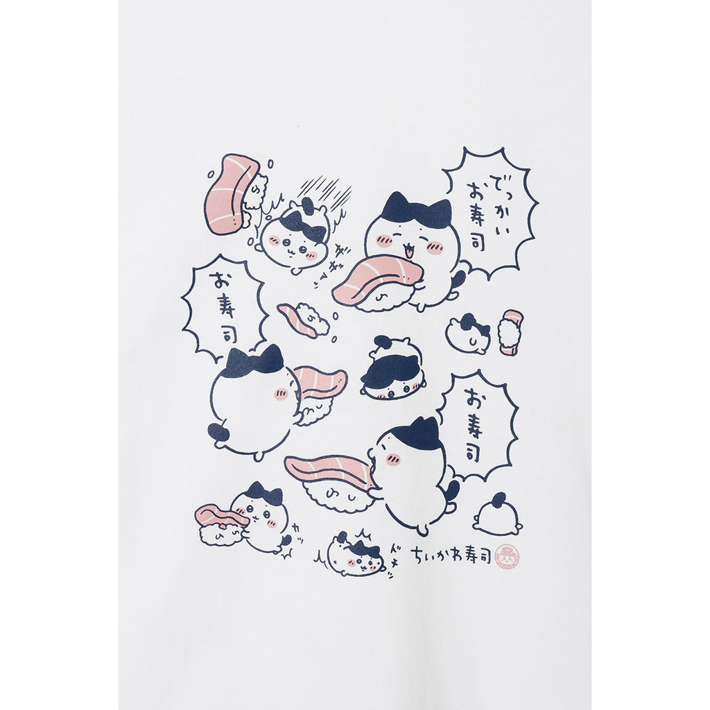 ちいかわ ちいかわ寿司 Tシャツ でっかいお寿司 ホワイト