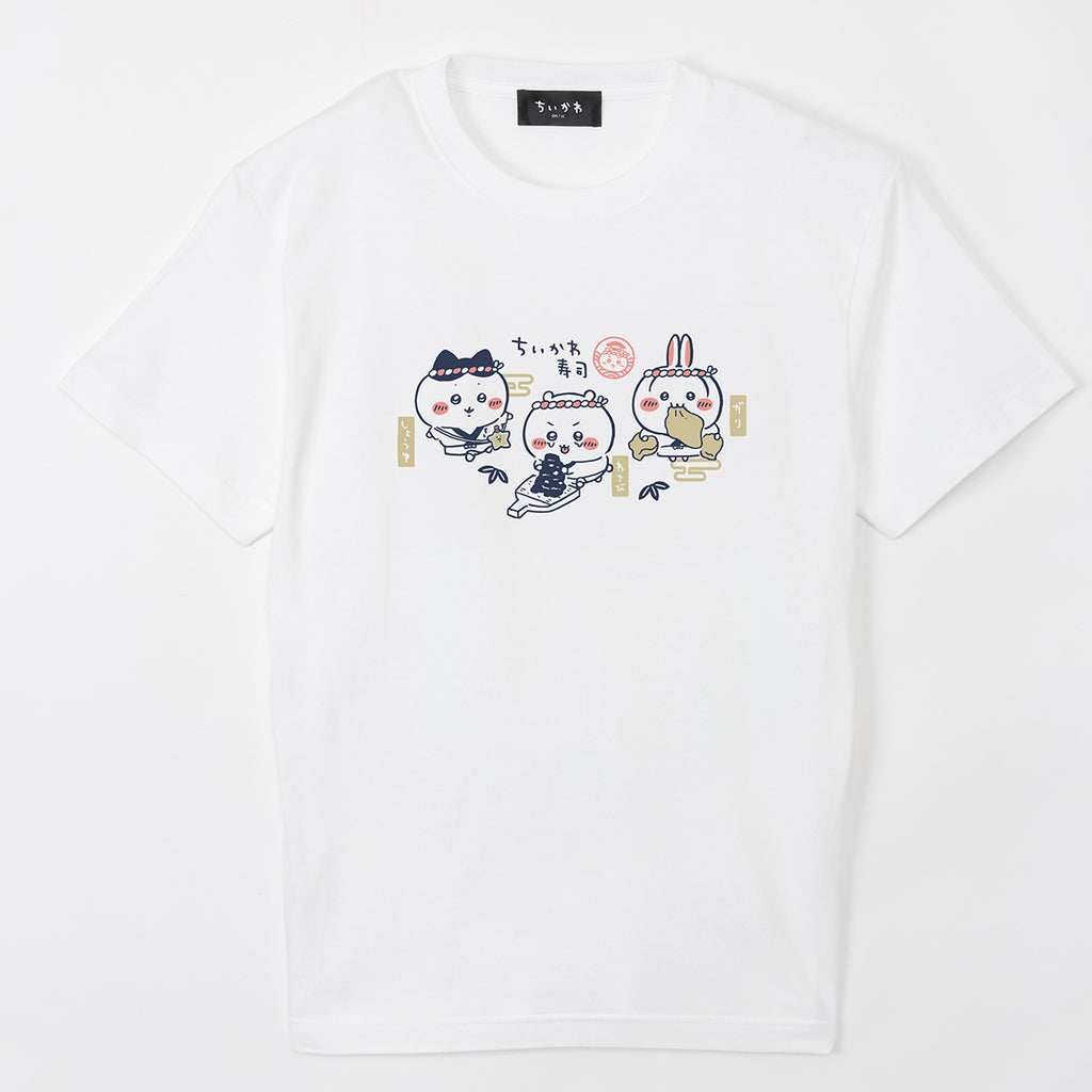 ちいかわ ちいかわ寿司 Tシャツ わさび／しょうゆ／ガリ ホワイト