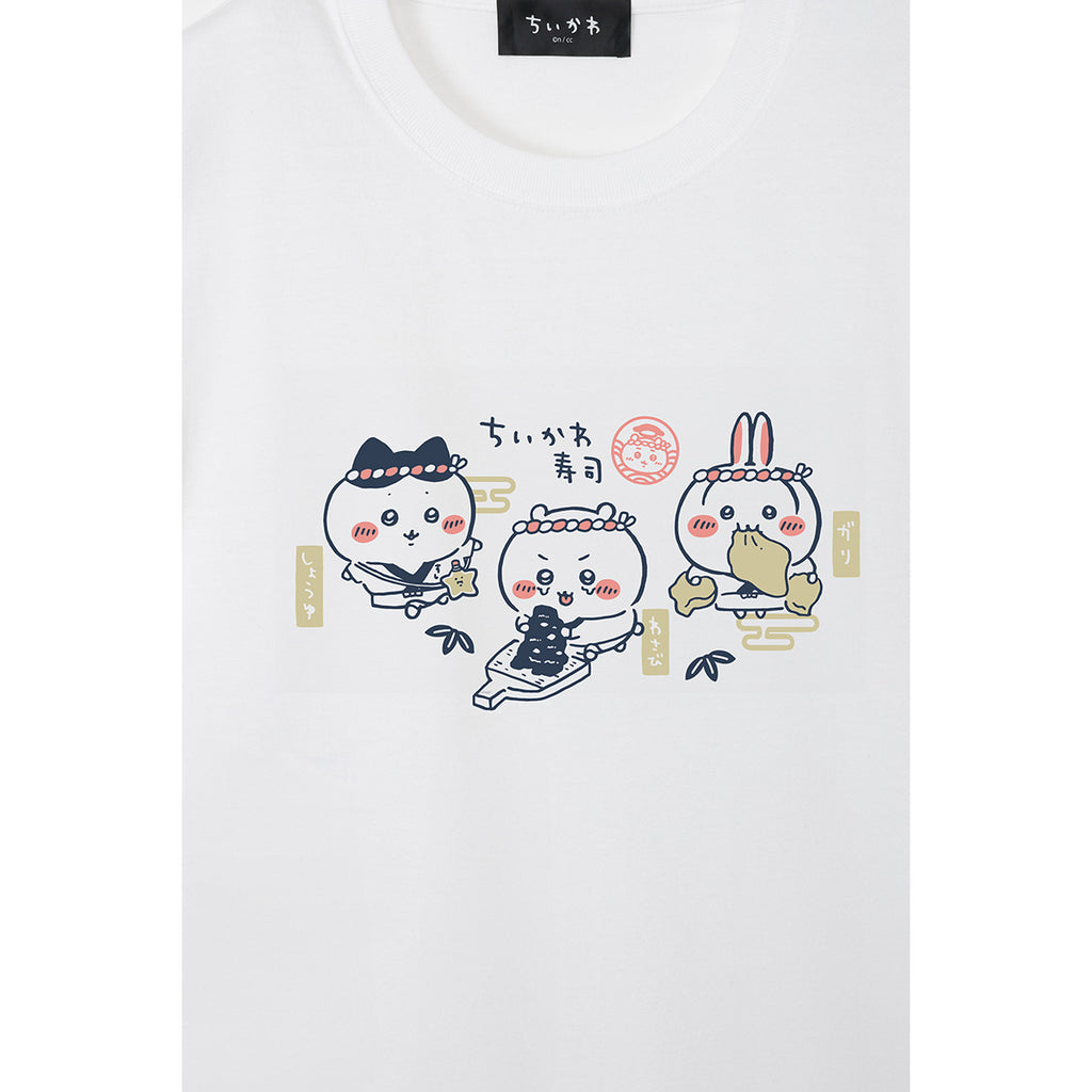 ちいかわ ちいかわ寿司 Tシャツ わさび／しょうゆ／ガリ ホワイト