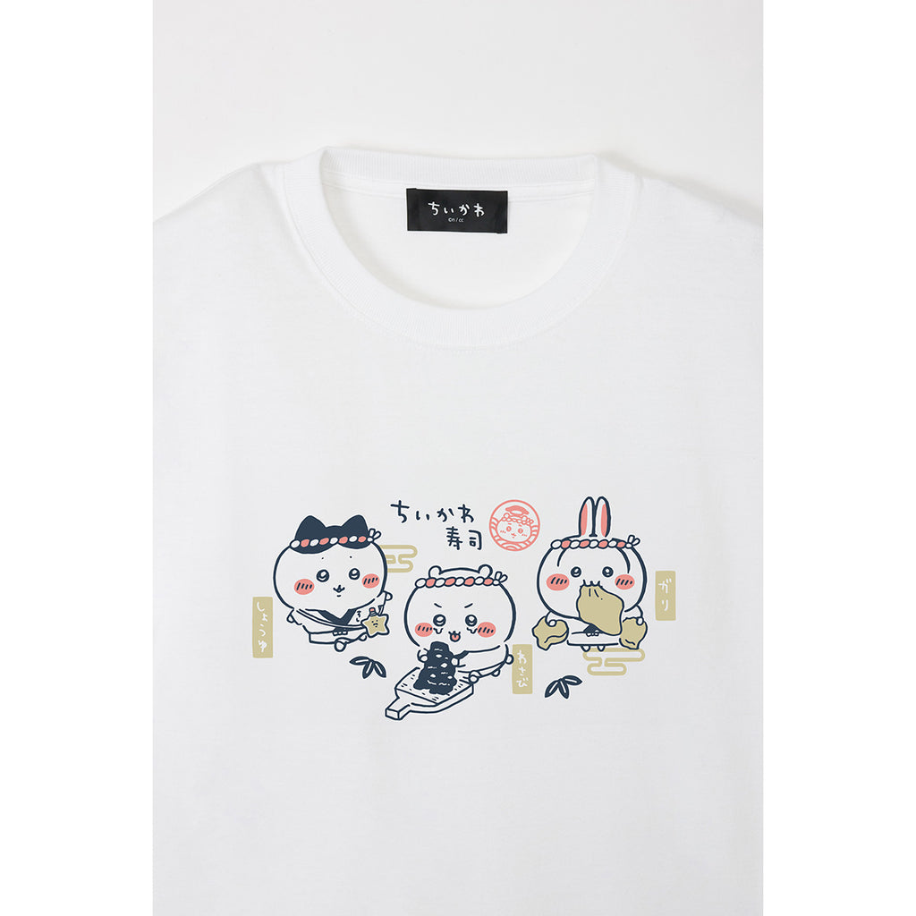 ちいかわ ちいかわ寿司 Tシャツ わさび／しょうゆ／ガリ ホワイト