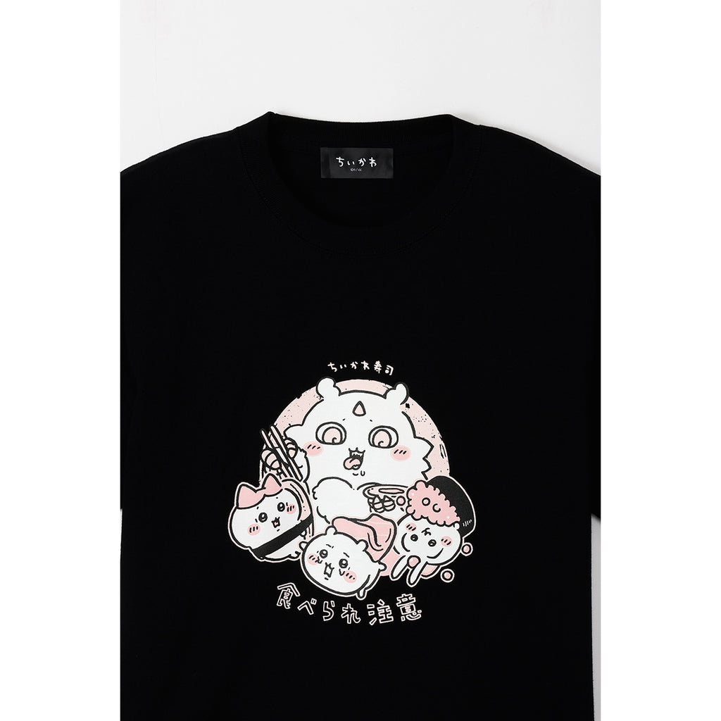 ちいかわ ちいかわ寿司 Tシャツ 食べられ注意 ブラック