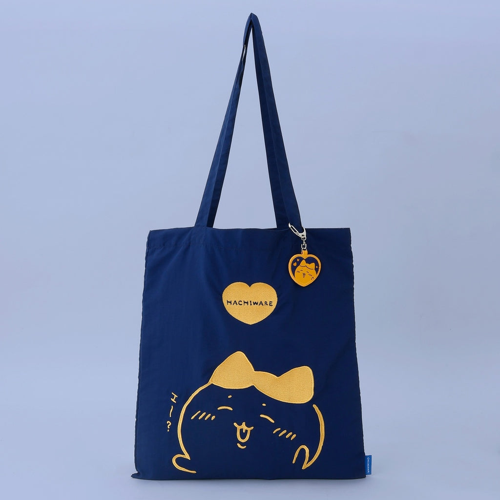 Chiikawa Embroidered ToteBag HachiwareHeart Blue (with EmbroideryKey ring) 