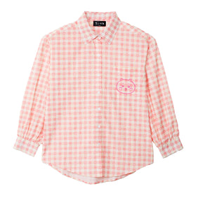 ちいかわ チェックシリーズ シャツ ちいかわ ピンク