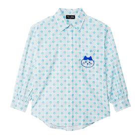 ちいかわ チェックシリーズ シャツ ハチワレ ブルー