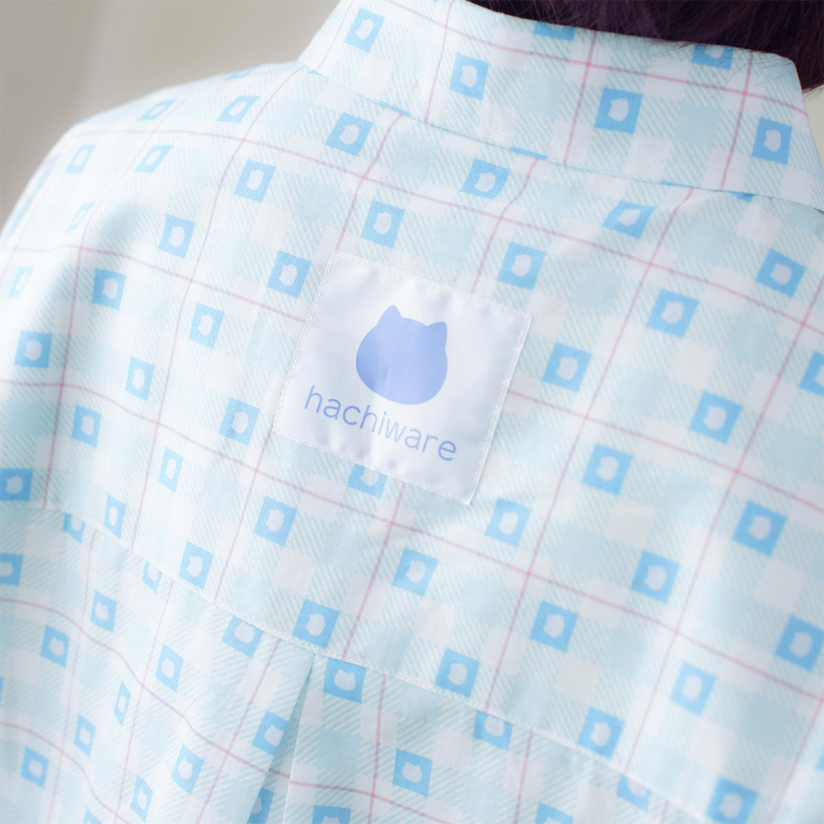 吉伊卡哇 格子系列襯衫 小八貓 藍色