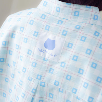 吉伊卡哇 格子系列襯衫 小八貓 藍色