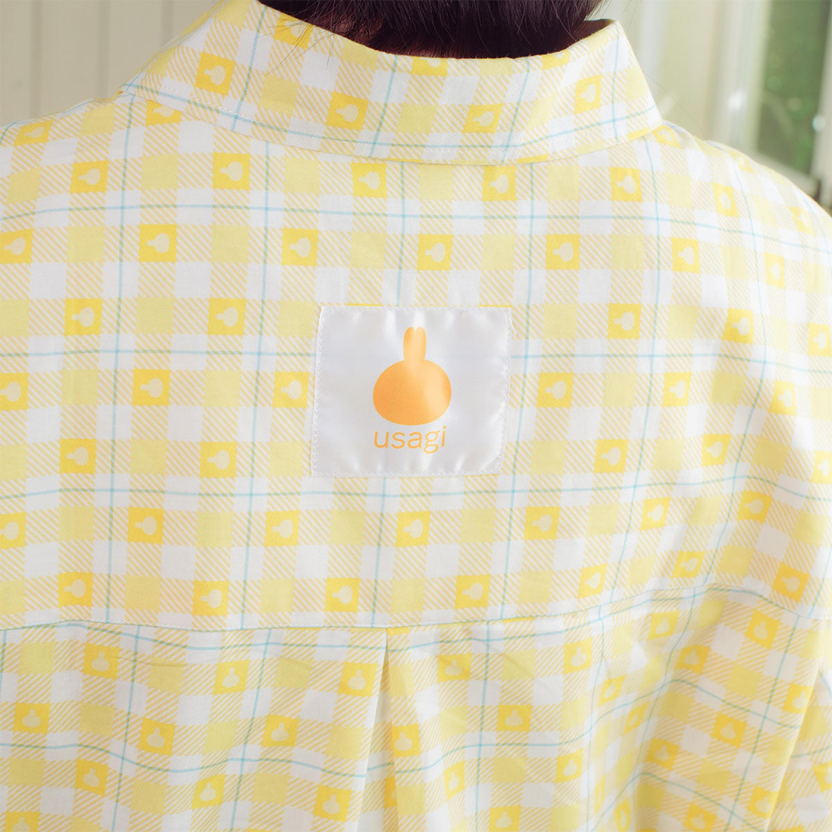 吉伊卡哇 格子系列襯衫 兔兔 黃色