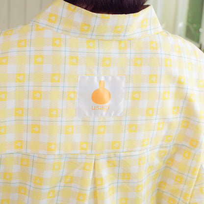 吉伊卡哇 格子系列襯衫 兔兔 黃色