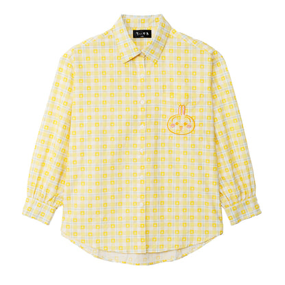 吉伊卡哇 格子系列襯衫 兔兔 黃色