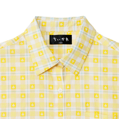 吉伊卡哇 格子系列襯衫 兔兔 黃色