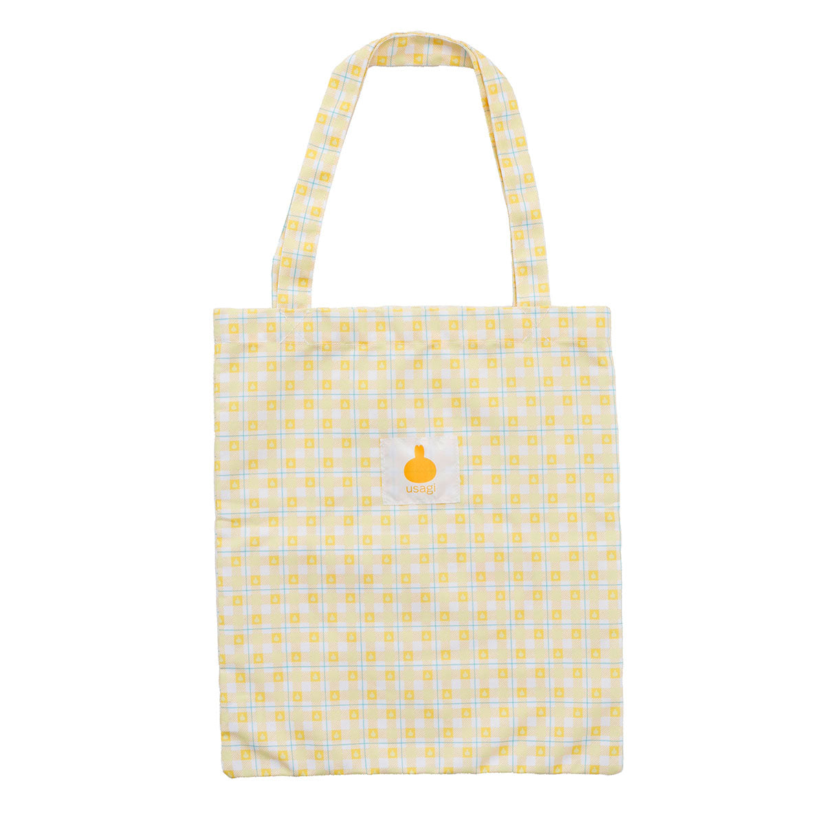 ちいかわ チェックシリーズ トートバッグ（チャーム付き）うさぎ イエロー