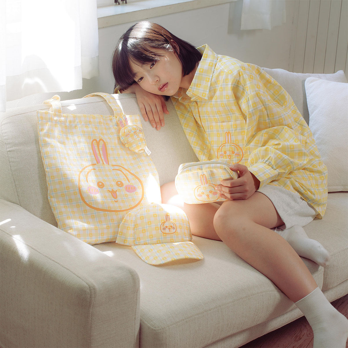 ちいかわ かぼちゃうさぎ トートバッグ Mナチュラル　未使用 ちいかわ かぼちゃうさぎ トートバッグ Mナチュラル 未使用