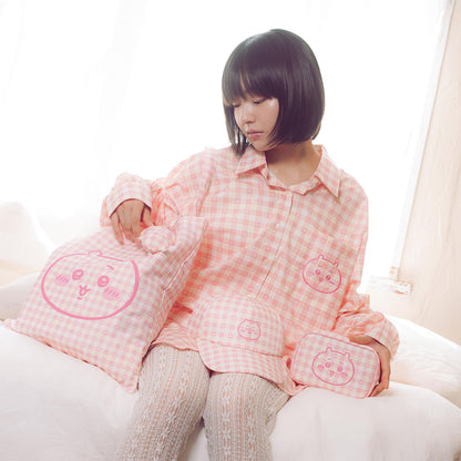 ちいかわ チェックシリーズ ポーチ ちいかわ ピンク