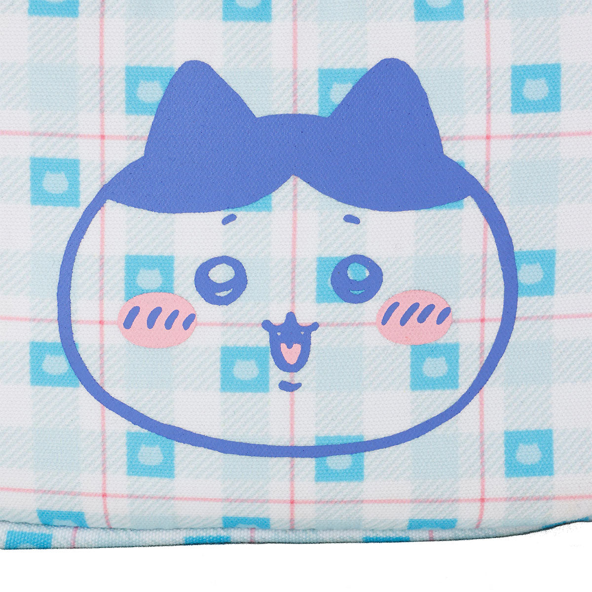 ちいかわ チェックシリーズ ポーチ ハチワレ ブルー