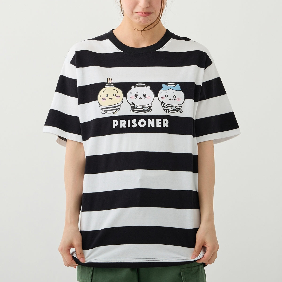 【HOT，限定セール】 ちいかわパーク Tシャツ プリズン ボーダー XLサイズ