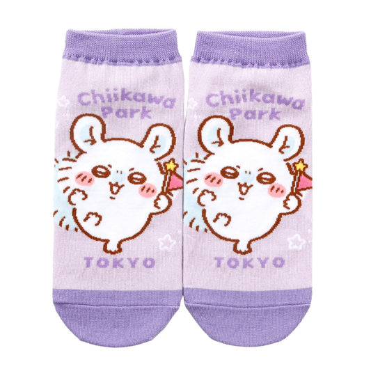 ちいかわ ちいかわパーク スニーカーソックス モモンガ パープル