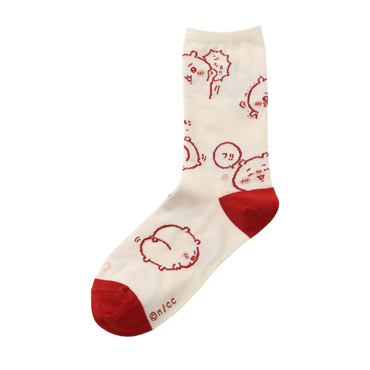 吉伊卡哇 中筒袜 吉伊卡哇满版图案 红色