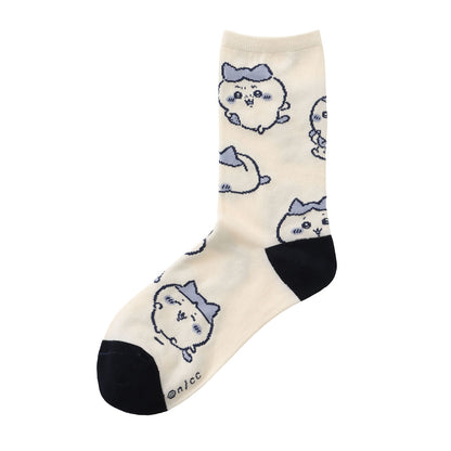 吉伊卡哇 中筒袜 哈奇喵满版图案 蓝色
