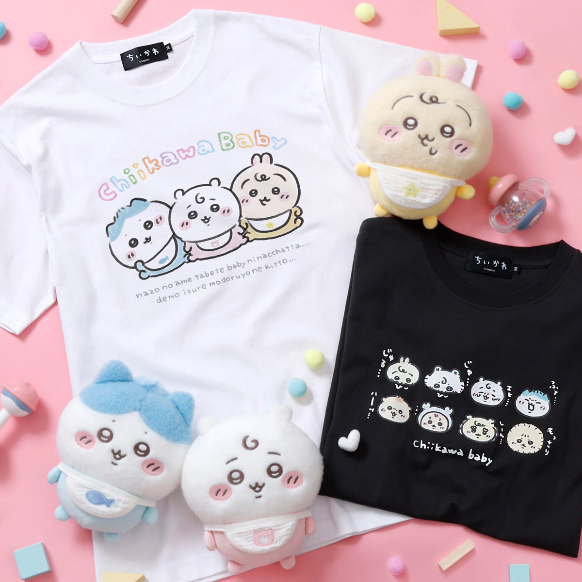 吉伊卡哇 baby系列 T恤 三人組 白色