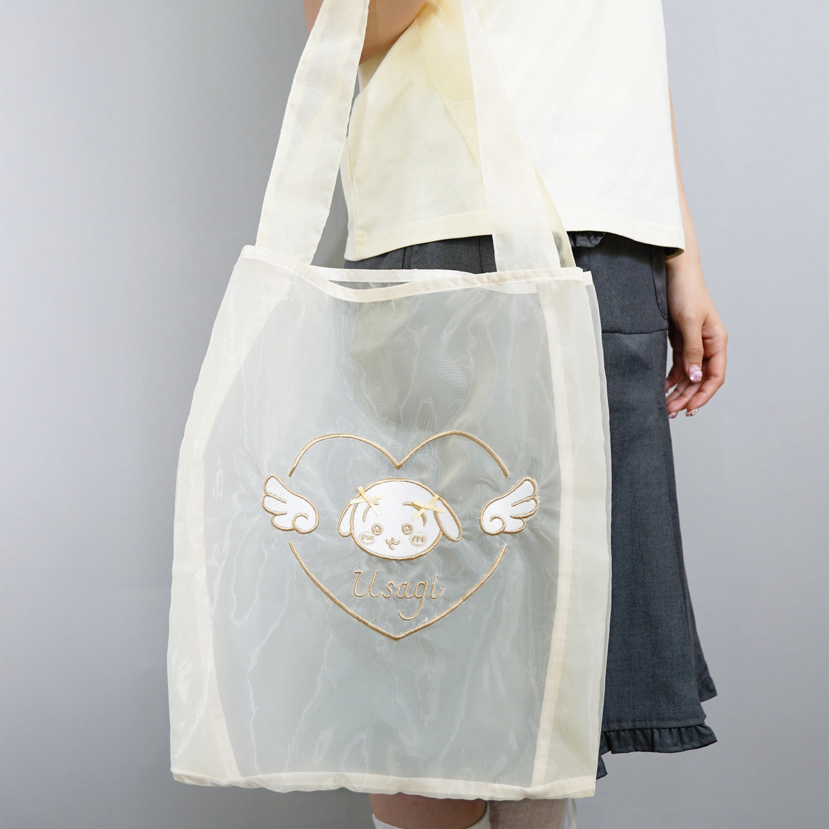 Chiikawa Go!HARAJUKU Organza Bag Ribbon Ribbon Yellow (Usagi