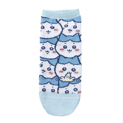 ちいかわ クルーソックス ハチワレいっぱい サックス