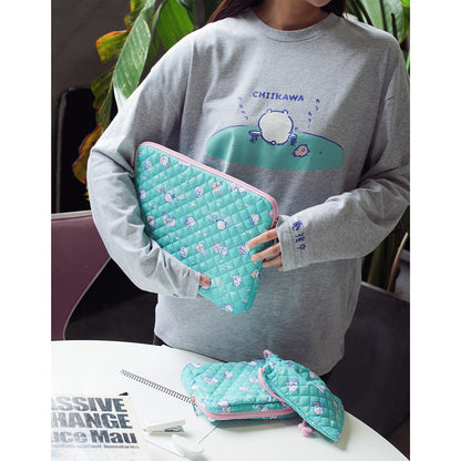 ちいかわ 長袖Tシャツ 試験勉強 アッシュ