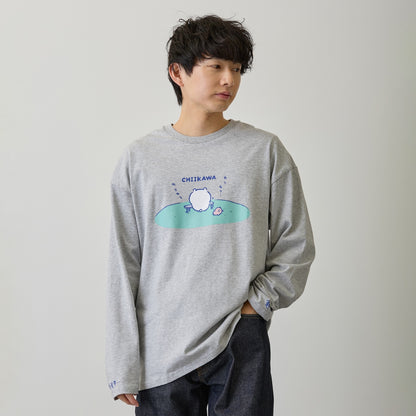 吉伊卡哇 长袖T恤 考试学习 灰色