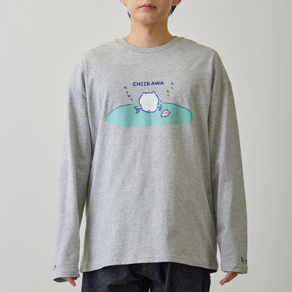 吉伊卡哇 长袖T恤 考试学习 灰色