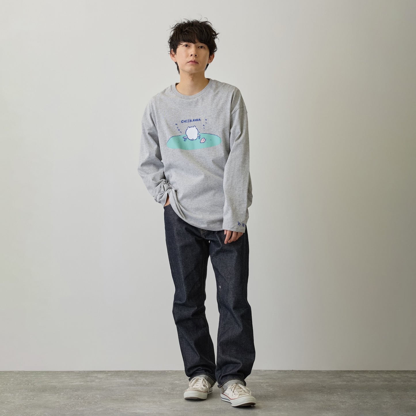 吉伊卡哇 长袖T恤 考试学习 灰色