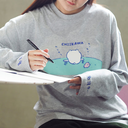 ちいかわ 長袖Tシャツ 試験勉強 アッシュ