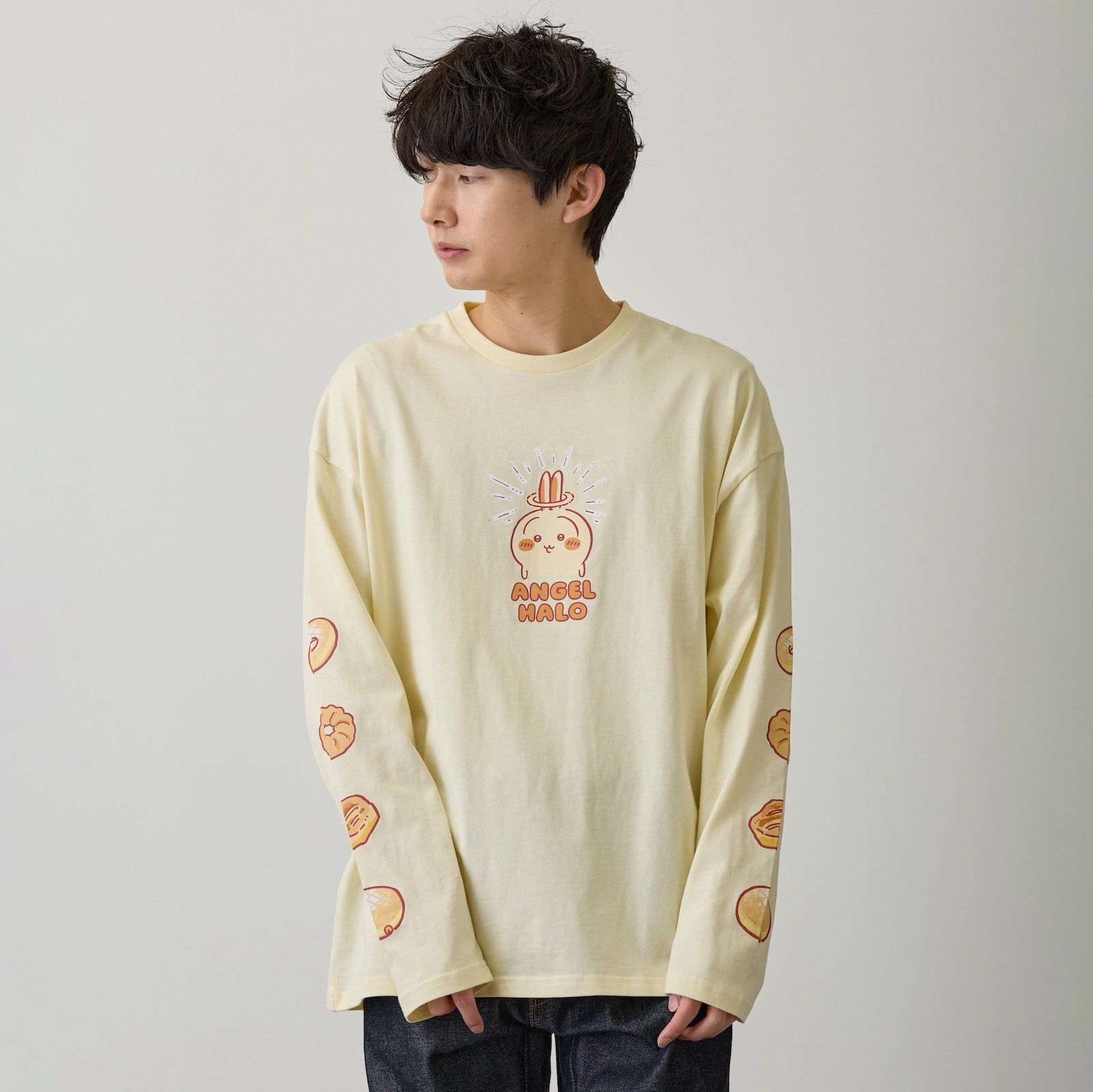 ちいかわ 長袖Tシャツ ドーナッツ イエローベージュ | ちいかわ