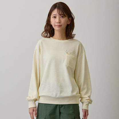 치이카와 맨투맨 티셔츠 부적 주울까 크림