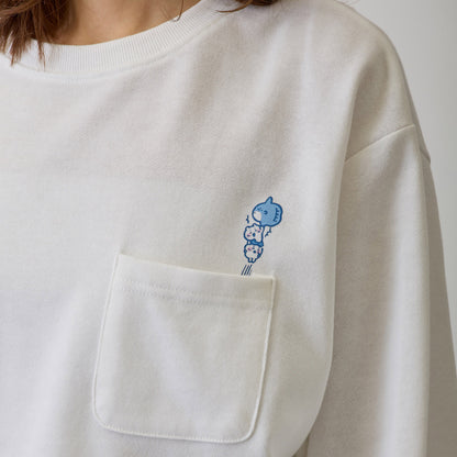 치이카와 맨투맨 티셔츠 목마 점프 화이트