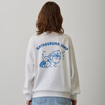 치이카와 맨투맨 티셔츠 목마 점프 화이트