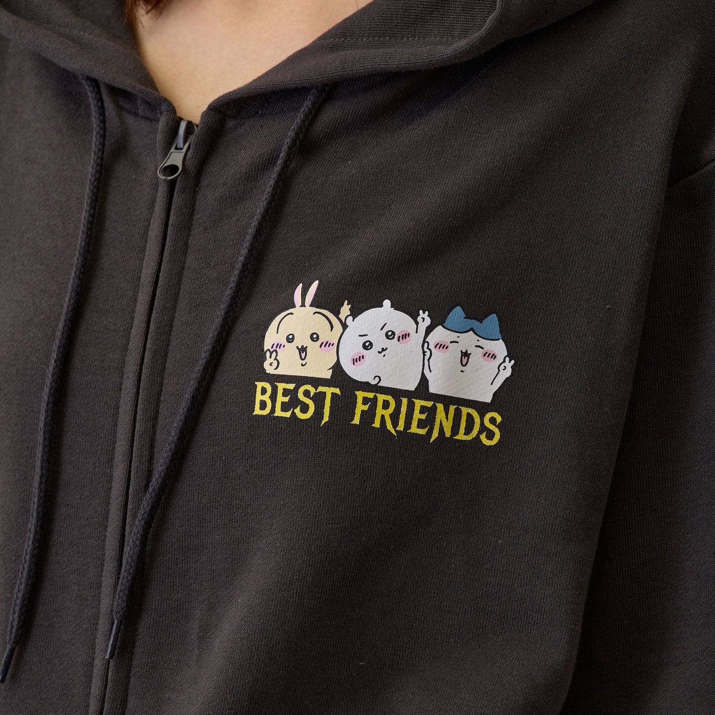 치이카와 집업 후드티 사이좋은 트리오 스미