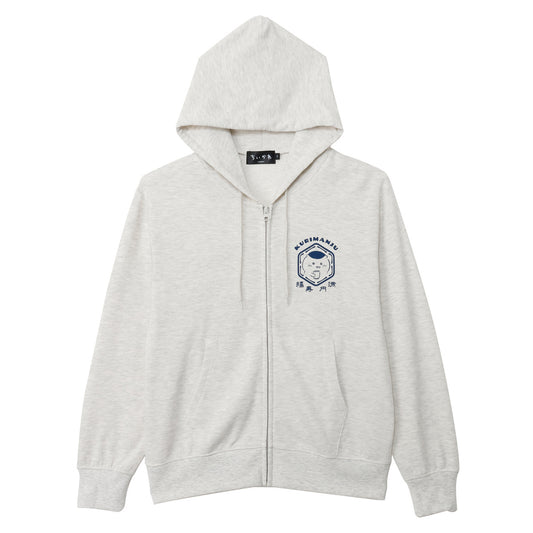 Chiikawa Zip-up Hoodie "Fukuju Enman" Ash