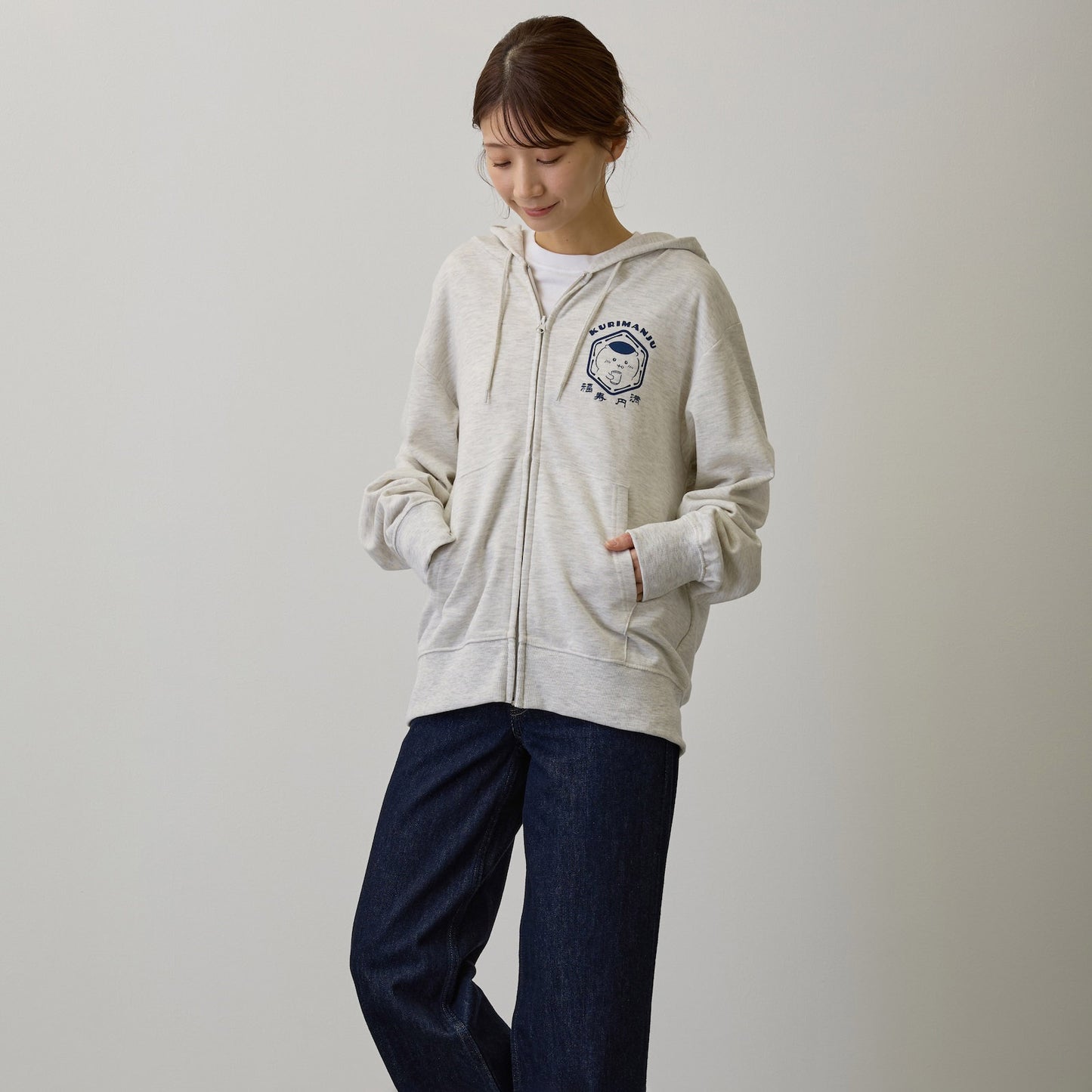 치이카와 집업 후드티 복수 원만 애쉬