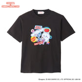 ちいかわ×サンリオキャラクターズ スーパーマーケットなTシャツ ハチワレ・ハローキティ アッシュ