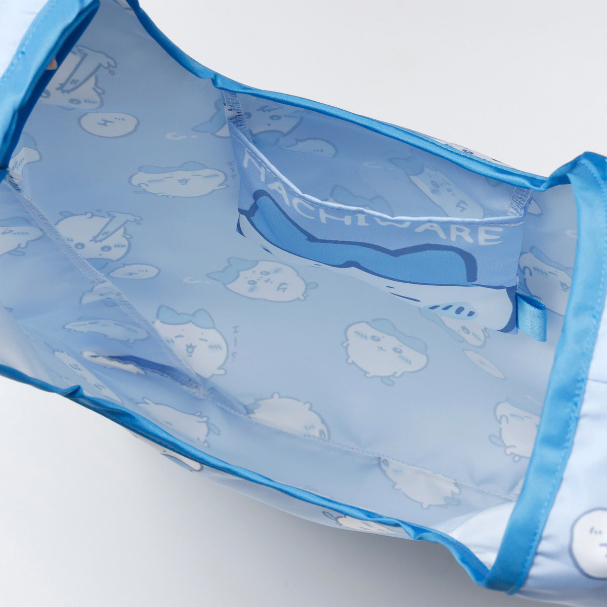 치이카와 에코백 하치와레 전체 무늬 블루