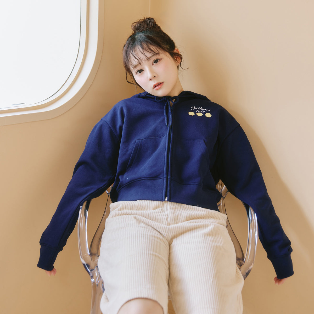 ちいかわ Chiikawa Baby ZIPパーカー おまる ネイビー　Lサイズ ちいかわ Chiikawa Baby ZIPパーカー おまる ネイビー | ちいかわ
